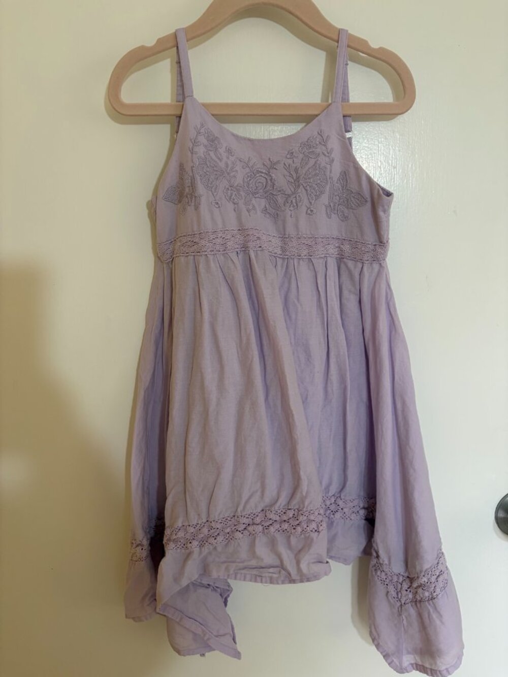 Tahari Lavender Floral Embroidered Sundress Girls 4T